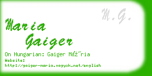 maria gaiger business card